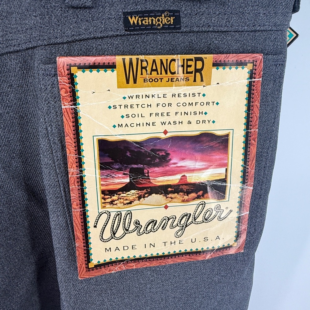 Wrangler‎ Wrancher Boot Jeans 40x34 Mens Heather Grey 82HG Made in USA NWT - Picture 5 of 9